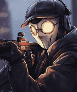 Aesthetic Sniper Mask Animation Diamond Painting