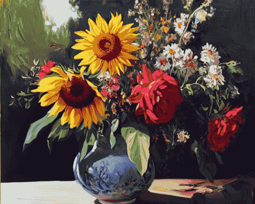 Aesthetic Sunflower Vase Art Diamond Painting