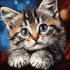 Aesthetic Tabby Kitten Diamond Painting