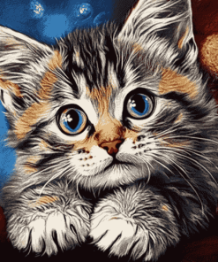 Aesthetic Tabby Kitten Diamond Painting