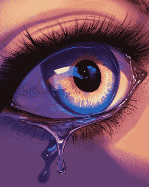 Aesthetic Tearful Eye Anime Diamond Painting