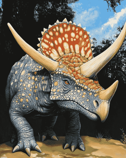 Aesthetic Triceratops Dinosaur Diamond Painting