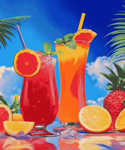 Aesthetic Tropical Juices Diamond Painting