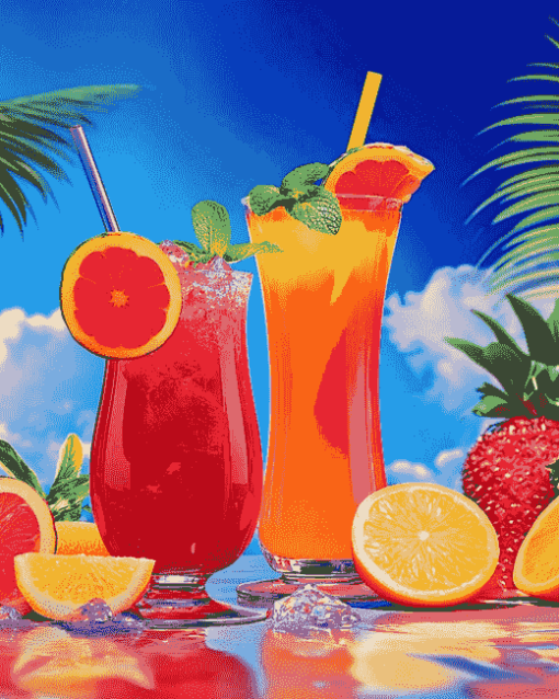 Aesthetic Tropical Juices Diamond Painting