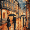 Aesthetic Vintage Walk In The Rain Diamond Painting