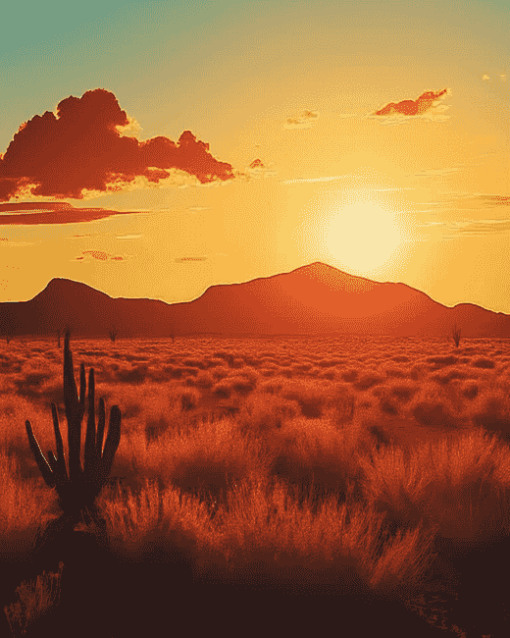 Aesthetic Western Sunset Diamond Painting