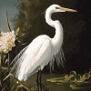 Aesthetic White Heron Diamond Painting