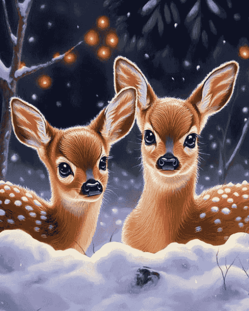 Aesthetic Winter Deer Diamond Painting