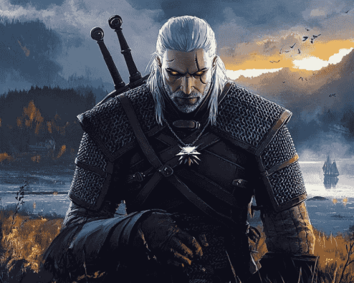 Aesthetic Witcher Video Game Diamond Painting