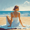 Aesthetic Woman Beach Scene Diamond Painting