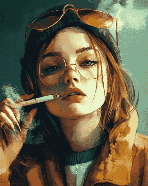 Aesthetic Woman Smokers Diamond Painting