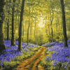 Aesthetic Woodland Bluebell Landscape Diamond Painting