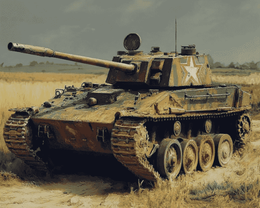 Aesthetic World War 2 Tanks Diamond Painting