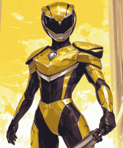 Aesthetic Yellow Power Ranger Diamond Painting