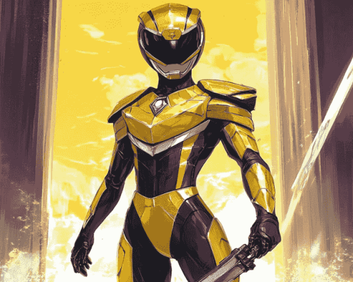 Aesthetic Yellow Power Ranger Diamond Painting