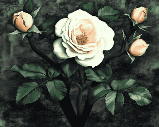 Aesthetic Yorkshire Rose Diamond Painting