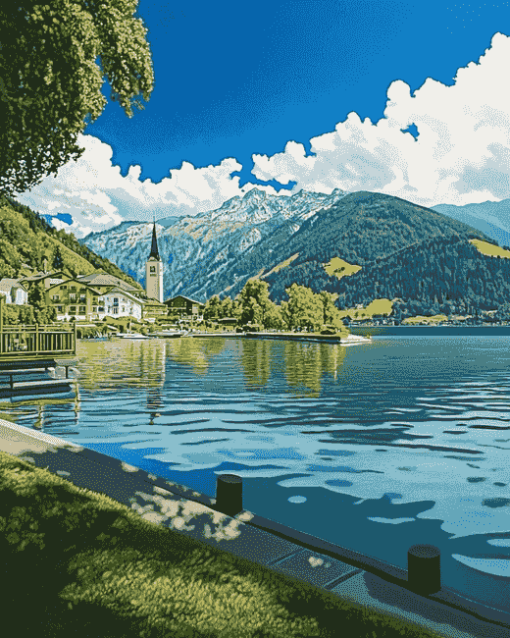 Aesthetic Zell Am See Lakes Diamond Painting