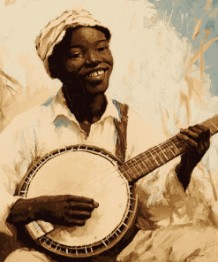 African Banjolele Vintage Diamond Painting