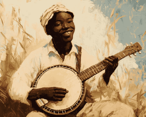 African Banjolele Vintage Diamond Painting