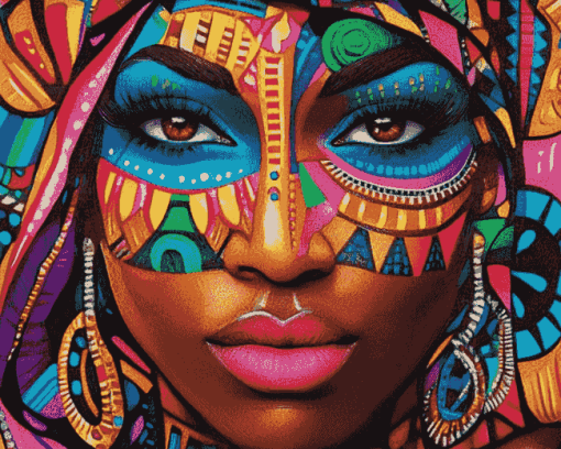 African Lady Colorful Diamond Painting