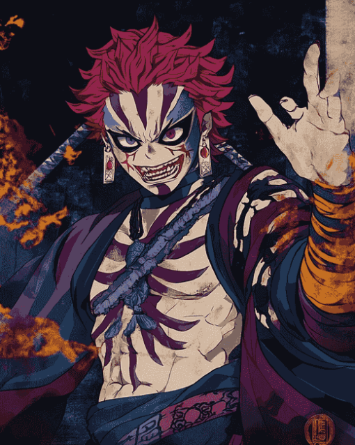 Akaza Kimetsu No Yaiba Diamond Painting