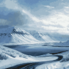 Akureyri Winter Landscape Diamond Painting