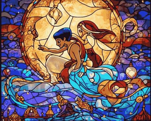 Aladdin Stained Glass Animation Diamond Painting