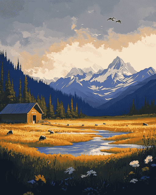 Alaska National Parks Landscapes Diamond Painting