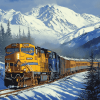 Alaska Winter Railroad Landscapes Diamond Painting