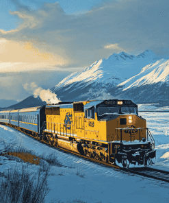 Alaska Winter Train Diamond Painting