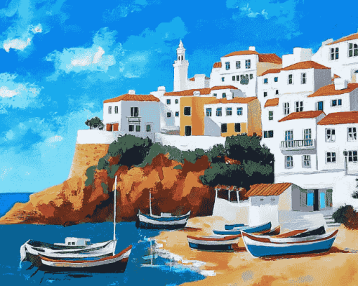 Albufeira Cityscape Diamond Painting