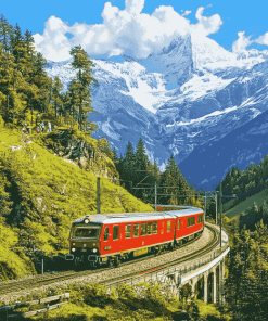 Alps Train Adventure Diamond Painting