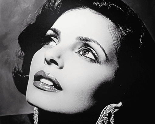 Amalia Rodrigues Black and White Diamond Painting