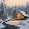 Amazing Snowy Bungalow Diamond Painting