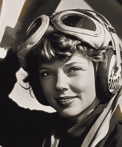 Amelia Earhart Aviator Woman Diamond Painting