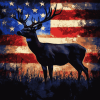 American Flag Deer Silhouette Diamond Painting