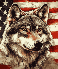 American Wolf Diamond Painting