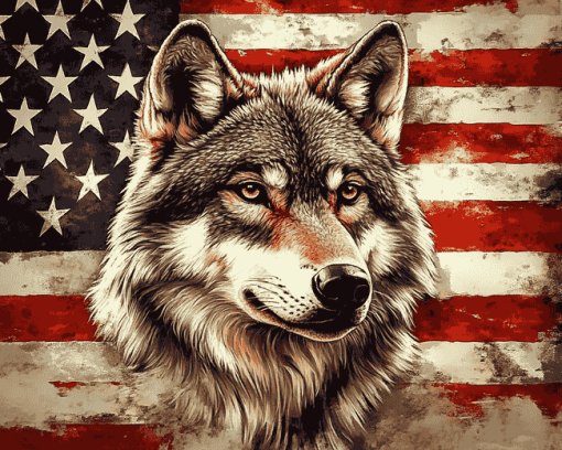 American Wolf Diamond Painting