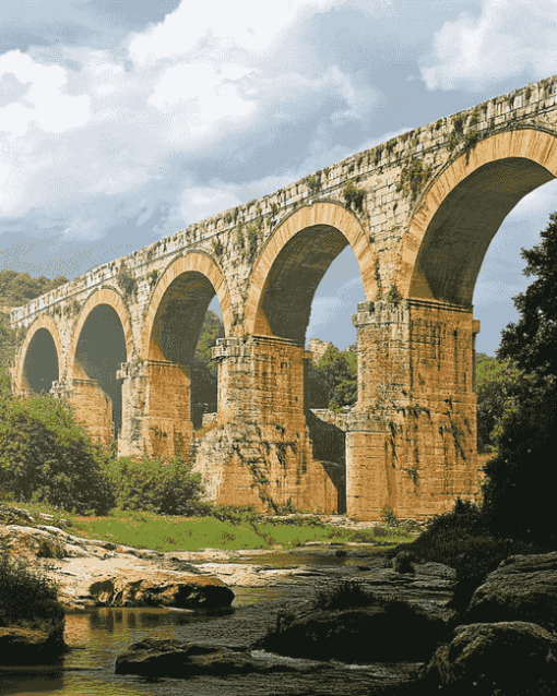 Ancient Roman Aqueduct Structures Diamond Painting