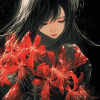 Anime Asian Girl with Spider Lilies Diamond Painting