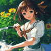 Anime Girl Water Fun Diamond Painting