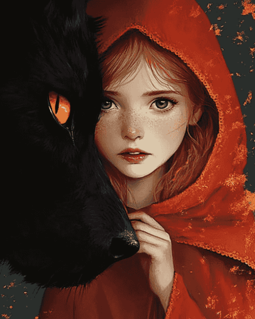 Anime Red Riding Hood Fantasy Diamond Painting