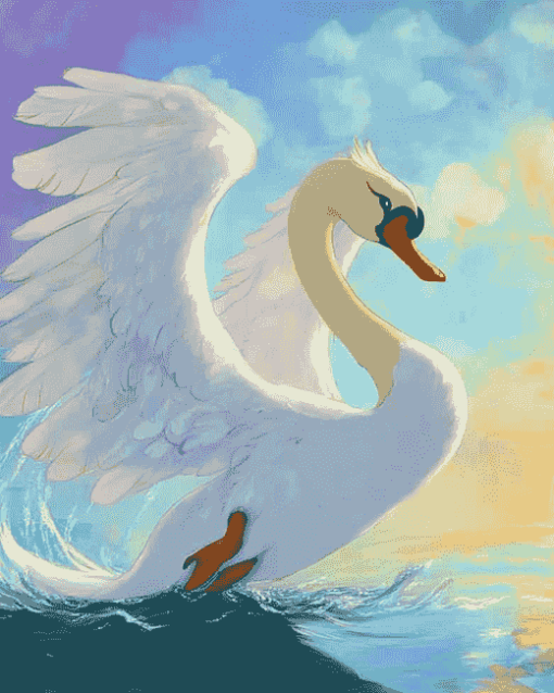 Anime Swan Cartoon Diamond Painting