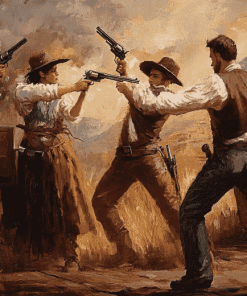 Antique Gun Fight Diamond Painting