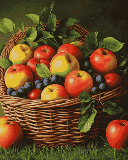 Apple Basket Delight Diamond Painting