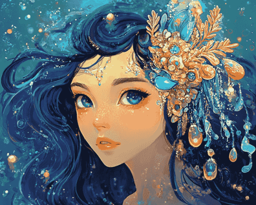 Aquarius Fantasy Girl Diamond Painting