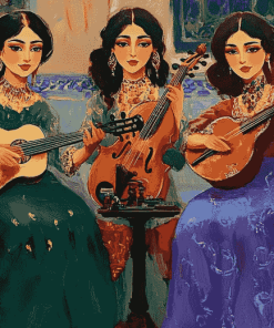 Arab Musician Women Animation Diamond Painting