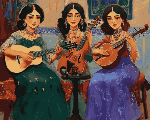 Arab Musician Women Animation Diamond Painting