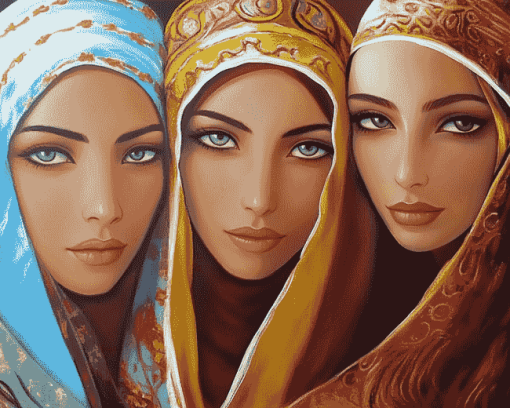 Arab Women Abstract Diamond Painting