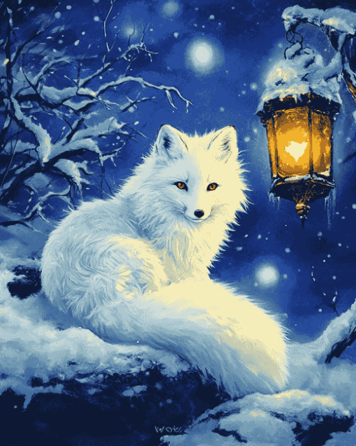 Arctic Fox Winter Fantasy Diamond Painting